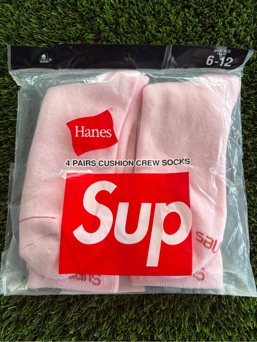 Hanes Pink Cushion Crew Socks – 4 Pack